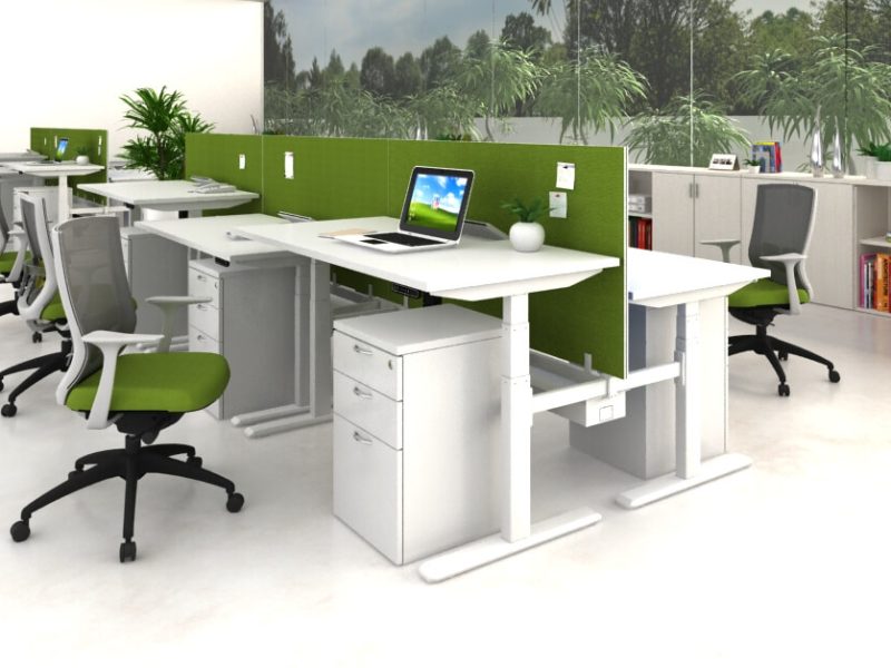 office workstation white color