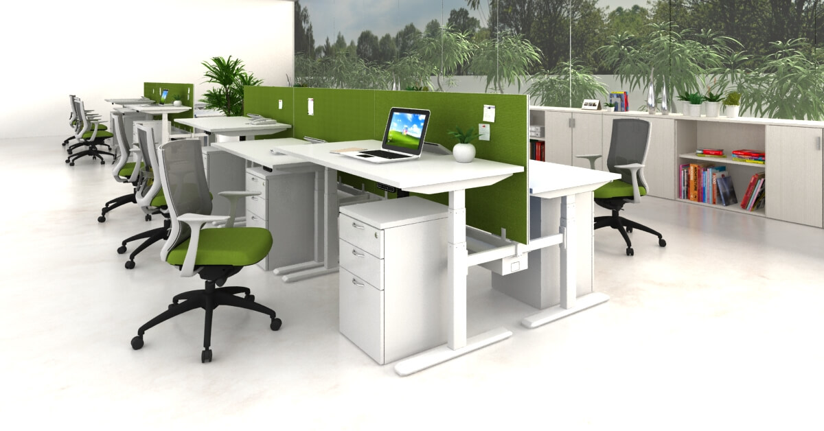 office workstation white color